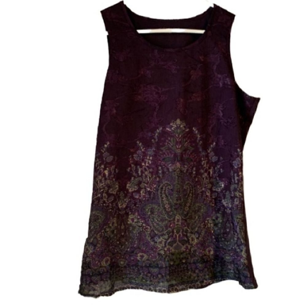 😎 Coldwater Creek Purple Plum Sleeveless Tank Top